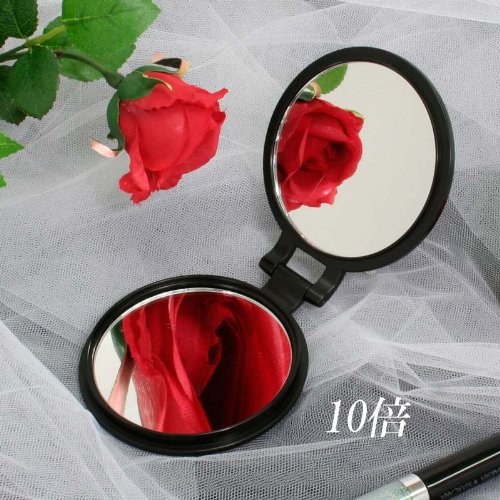 Double-sided compact mirror (10x magnifying glass with) YL-10