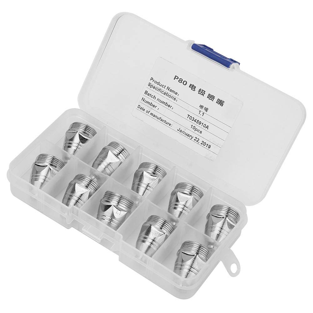 P80 Electrode Nozzle Set Thickness 1.1mm 10pcs (1.1mm Nozzle), Industrial Welding