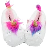 Sugmzox Girls Unicorn Slippers Cute Warm Comfortable Soft Anti-Slip Fluffy Fuzzy House Slippers for Toddler/Little Kid/Big Kid