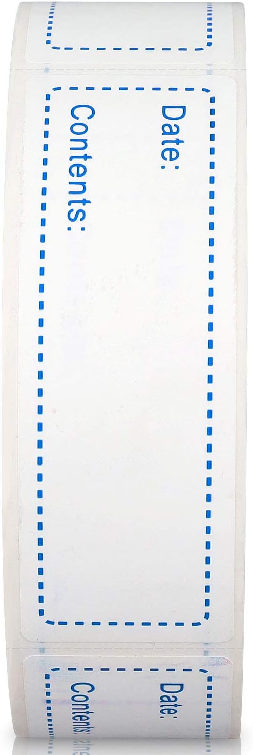 Poxoke Removable Freezer Labels for Food Storage Blue 1x3inch 500pcs : Office Products