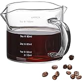 Espresso Shots Cup 5OZ Glass Measuring Cup Espresso Shot Glass Double Spouts Milk Cup Clear Frothing Pitcher Espresso Accessories