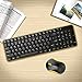Wireless Keyboard and Mouse - Jelly Comb K025 Compact 2.4Ghz Wireless Keyboard Mouse - Whisper Quiet Keyboard and Mouse Combo- Compatible with PC Laptop Windows 7/8/10-Updated (Yellow)