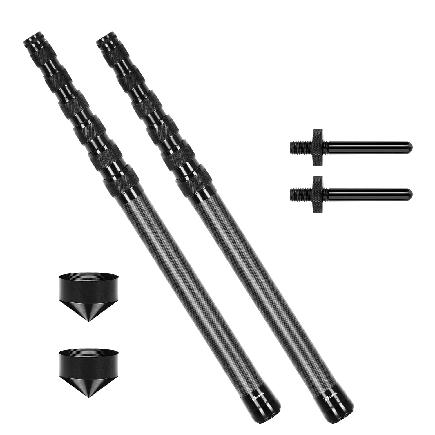 Carbon Fibre Tent Pole, Telescopic Pole for Tents Tarp - 7 Joints Fully Adjustable Camping Poles for Tarpaulin Awning Canopy Tent Pole (Height 64-260 cm), Set of 2…
