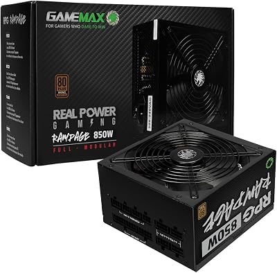 GameMax 850W Rampage Power Supply, Full-Modular, 80 Plus Bronze, APFC, Japanese