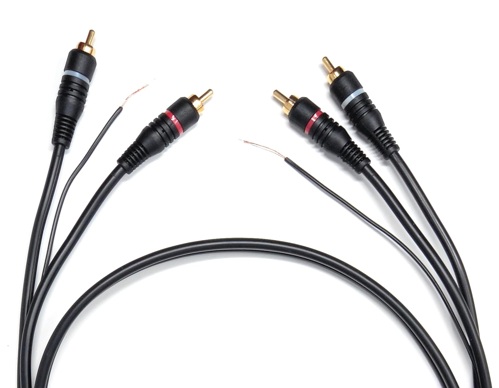DRUT 1m Twin RCA to RCA Phono Turntable Mixer Ground Lead With Earth Terminals Cable (3.3ft.)