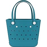 Dvopfa Beach Bag, Rubber Tote Bag, Waterproof Sandproof Washable Tote for Boat Pool Sports Gym Beach Travel