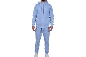 Riflessi Men's Athletic Sports Casual 2 Piece Solid Color Tracksuit Hoodie Jogger Pants Sweatsuit Set