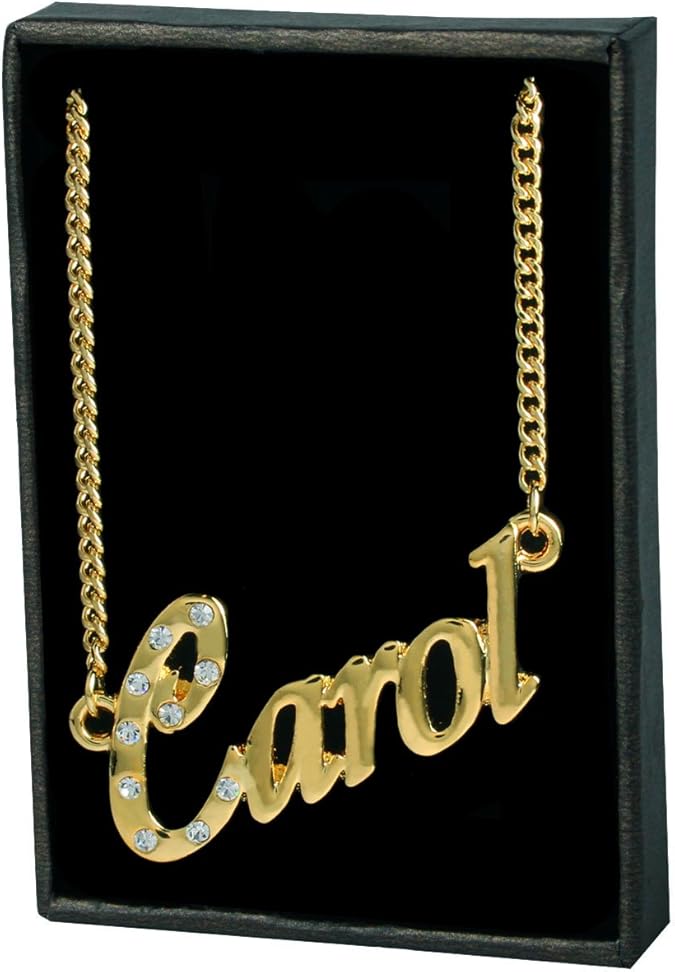 Name Necklaces "CAROL" Personalized Gold Plated Necklace 18K, Curb
