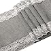 Ling's moment 12 x 108 Inch Grey Burlap Table Runner with Lace Trim for Rustic Chic Fall Wedding Party Home Dinning Table Dresser Decor/Machine Washable