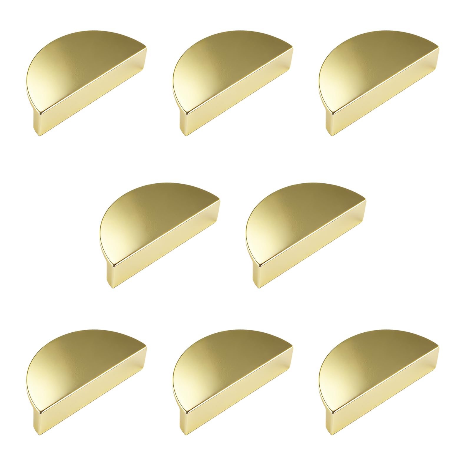 INCREWAY Half Moon Drawer Pulls,8PCS Aluminum Alloy Cabinet Pulls Semicircle Knobs Decorative Door Knobs (Gold) — image 1