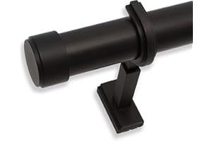 BlastHome® Luxury 10 ft Custom Curtain Rod – 1 1/4" Large Diameter – Premium Brackets & Endcaps – Nonadjustable Rods Connect for a Seamless Look – Brushed Dark Brown Finish