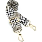 Wide Shoulder Strap Personalized Print Adjustable Replacement Belt Crossbody Canvas Bag Handbag-Scottish plaid, Yellow, Large