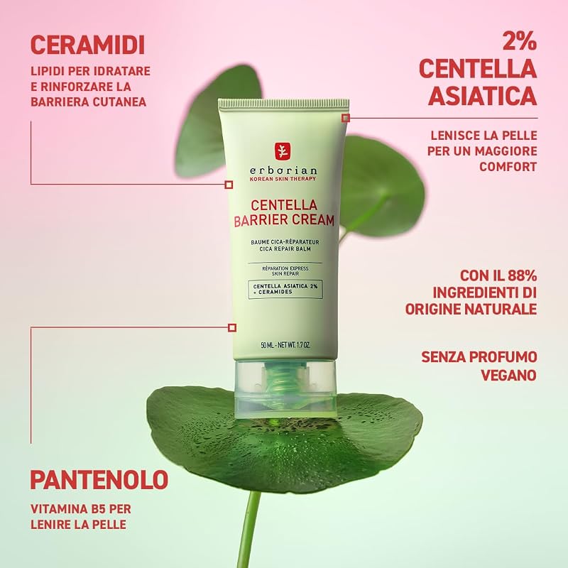 - Centella Barrier Cream - Balsamo Cica-Riparatore Anti-Arrossamenti Viso & Corpo - Ripara e Nutre la pelle - Cosmetici Coreani - 50 ml