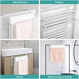 EMKE Double Towel Rail Stainless Steel Over Door Holder White view 6
