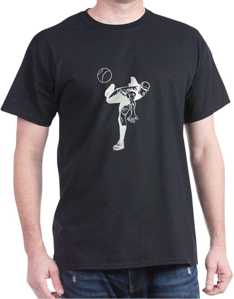 CafePress Baseball Pitcher Dark T Shirt Cotton TShirt