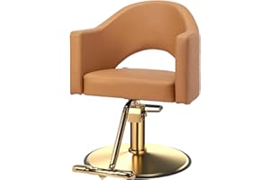 OmySalon Barber Chairs for Barbershop Gold Brown Styling Chair, Salon Chair for Hair Stylist, Heavy Duty Hydraulic Pump, 360°Swivel with Footrest, Hairdressing Home Beauty Spa Equipment