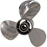 ARKDOZA 9-7/8x10-1/2 9 7/8x12 9 7/8x13 9 7/8x14 Stainless Steel Propeller for Yamaha 20-30HP Outboard Motor Pressed in Rubber Hub