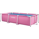 INTEX Metal Frame 8ft 6in x 5ft 4in x 26in Above Ground Swimming Pool, Pink | 28267EH - Pool Only (Pump Not Included)