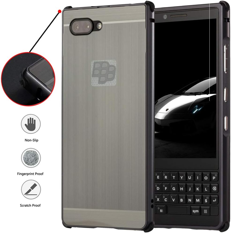 BlackBerry KEYtwo, BlackBerry Key2 Case Case, FARRED360 Detachable 2 in 1 Light Thin Super Durable Case, Metal Bumper and Shockproof Non-Slip Hard Back Cellphone Case, Black