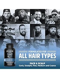 Suplemento Iron Beard, vitaminas para crecimiento de la barba, vello más completo, grueso y...