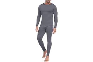 PrinStory Men's Thermal Underwear Set Warm Long Johns Base Layer Top Bottoms for Cold Weather Thermal Underwear for Men