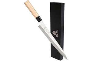 Sashimi Sushi Knife 25cm - Perfect Knife for Cutting Sushi & Sashimi, Fish Filleting & Slicing - Very Sharp Stainless Steel B