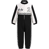 IDOPIP Baby Boys 1st 2nd Birthday Outfit Race Car Driver Romper Girls Racer Jumpsuit Kids Racing Suit Toddler Dress up Outfit