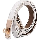 Asaloy Women's Thin Leather Belts with Turn Lock Buckle,Belt Women Adjustable for Pants Dresses Jeans Coats