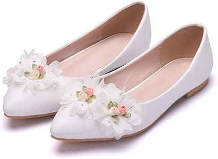 Amazon Com Cjjc Simple Women S Wedding Shoes Handmade Lace