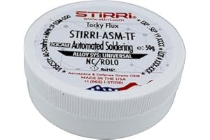 STIRRI-ASM-TF no-clean universal soldering tacky paste flux (ROL0) - 50g puck - for automated soldering machines and handsoldering - low voiding easy cleaning industrial solder paste flux