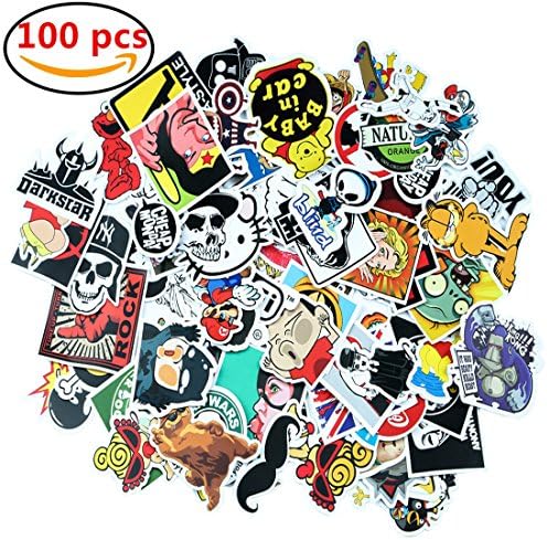 Laptop Stickers Pack of 100pcs,LeDengLux Car Stickers for Motorcycle Bicycle Luggage Decal Graffiti Patches Skateboard Laptop,Waterproof Decoration Stickers