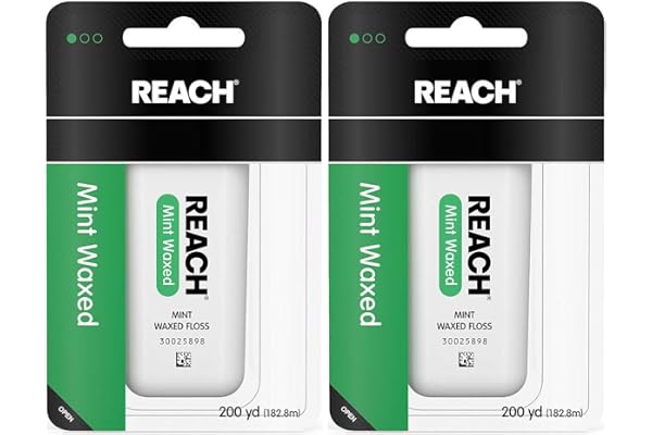 REACH Mint Waxed Floss 200 Yards (Pack of 2)