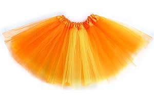 WINROLA 3 Layered Yellow Orange Tutu Skirts for Adult Women, Thanksgiving Day Turkey Tutu Teens Halloween Christmas Birthday Princess Ballet Tutu