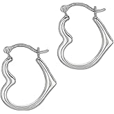 Floreo 10k Yellow Gold or White Gold 14mm Heart Hoop Earrings