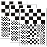 QQSD Checkered Black and White Racing Flag Sticker Decal in Multiple Sizes, 3 Pack, 11.7 x 8.3 Inches