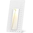 HKKQ 3W Recessed Step Light, 3000K Warm White Wall Lights for Indoor Hallway, IP65 Waterproof Trimless Stair Lighting (White Finish)