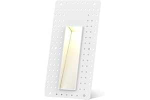 HKKQ 3W Recessed Step Light, 3000K Warm White Wall Lights for Indoor Hallway, IP65 Waterproof Trimless Stair Lighting (White 