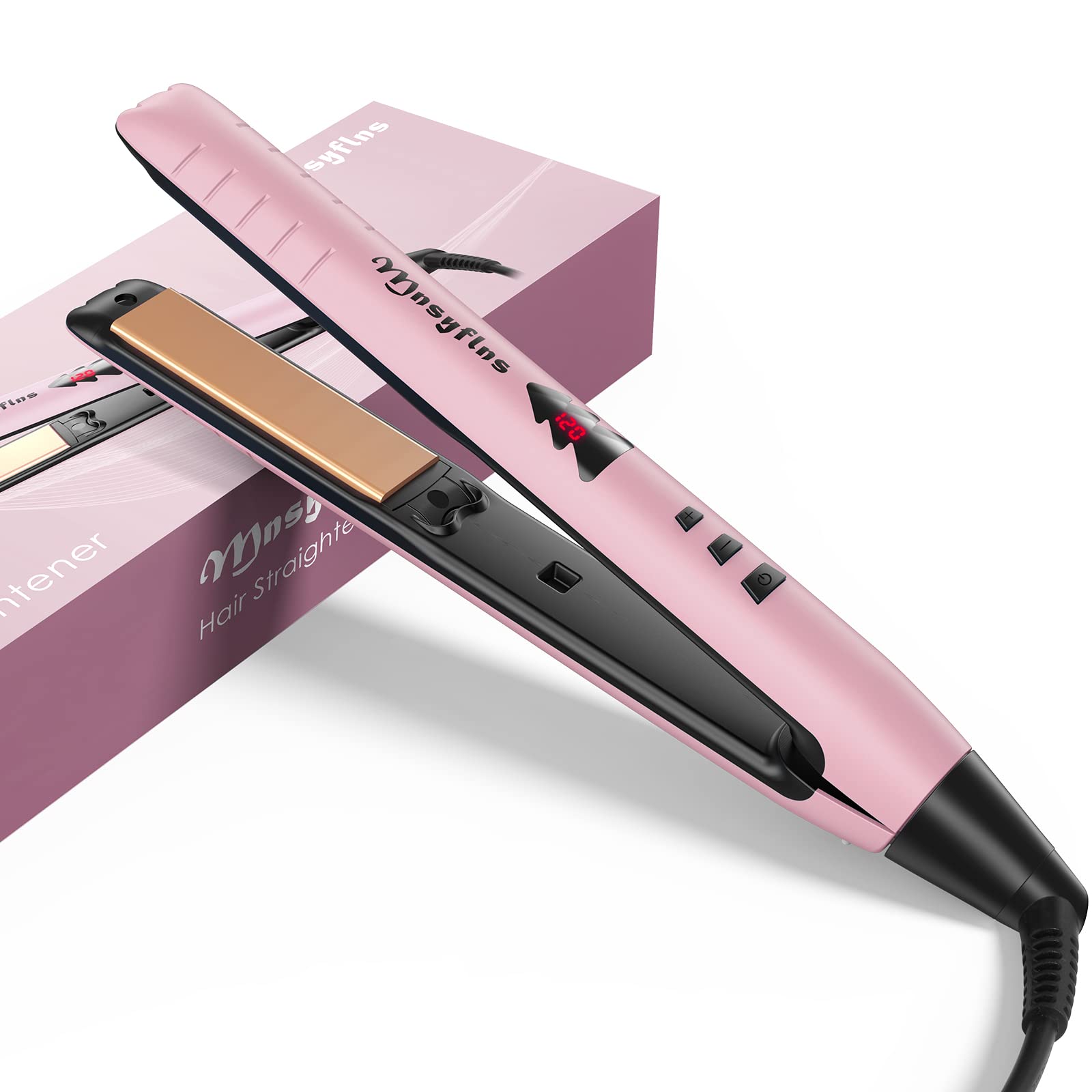 Mini Hair Straighteners, Ceramic Mini Straightener for Short/Long Hair, Travel Hair Straightener Women/Men Portable, Straighteners and Curlers in One Unisex