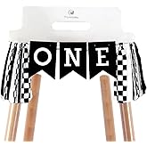 Checkered High Chair Banner First Birthday Boy, Race Car 1st BD Decoration, Fast One Theme HighChair Banner, Racing First Birthday Cake Smash Photo Props