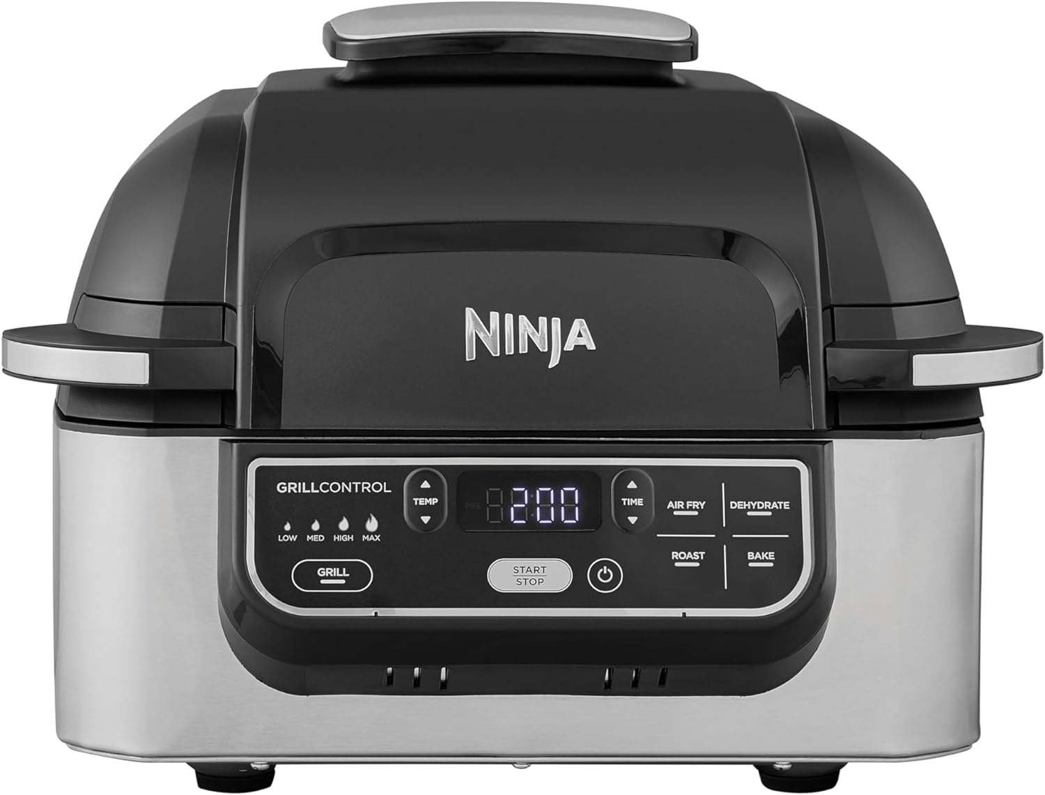 Ninja Foodi Health Grill & Air Fryer 5.7L with Cyclonic Air Technology, 5-in-1, Air Fry, Grill, Bake, Roast, Dehydrate, Dishwasher Safe Parts, Cleaning Brush, Black/Silver AG301UK