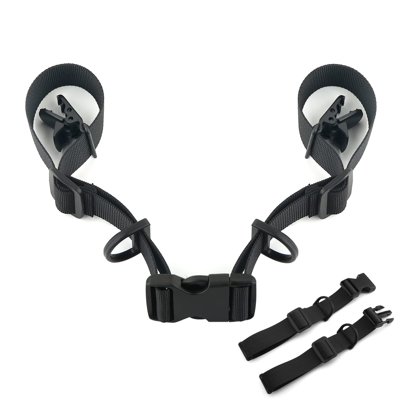 Photo 1 of Ikerall 2 Pack Adjustable Backpack Sternum Straps Chest Belt Hardness Strap with Anti-slip Fixed Clips and Quick Release Buckles for Camping Hiking Jogging(2 Pack/Black)