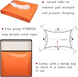 HEYOMART Sun Shade Sail 2m x 3m Rectangle Orange with Rope view 2