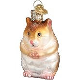 Old World Christmas Hamster Glass Blown Ornament for Christmas Tree, Handcrafted Holiday Decoration, Pet Collection
