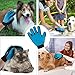 Aivituvin Pet Grooming Glove Dog Brush Compatible Dog & Cat,Horse with Short & Long Hair-Deshedding Gloves-Rubber Massage Tips Hair Remover Mitt with Five Finger Design-Double Side Use