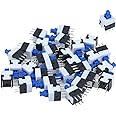 Antrader 30 Pcs Micro Push Button Switch, 6 Pin DPDT Self-Locking Power On/Off Latching Switches 8 x 8mm