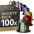 Mixed Variety Pack for Nespresso | 100 Test Winning Aluminum Capsules | 9 Distinctive Italian Flavors | 100% Nespresso Compat