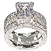 Regal 3.9 Ct Emerald-Shape Milgrain Cubic Zirconia Cz Bridal Engagement Wedding Ring Set (Center Stone is 3 Cts)