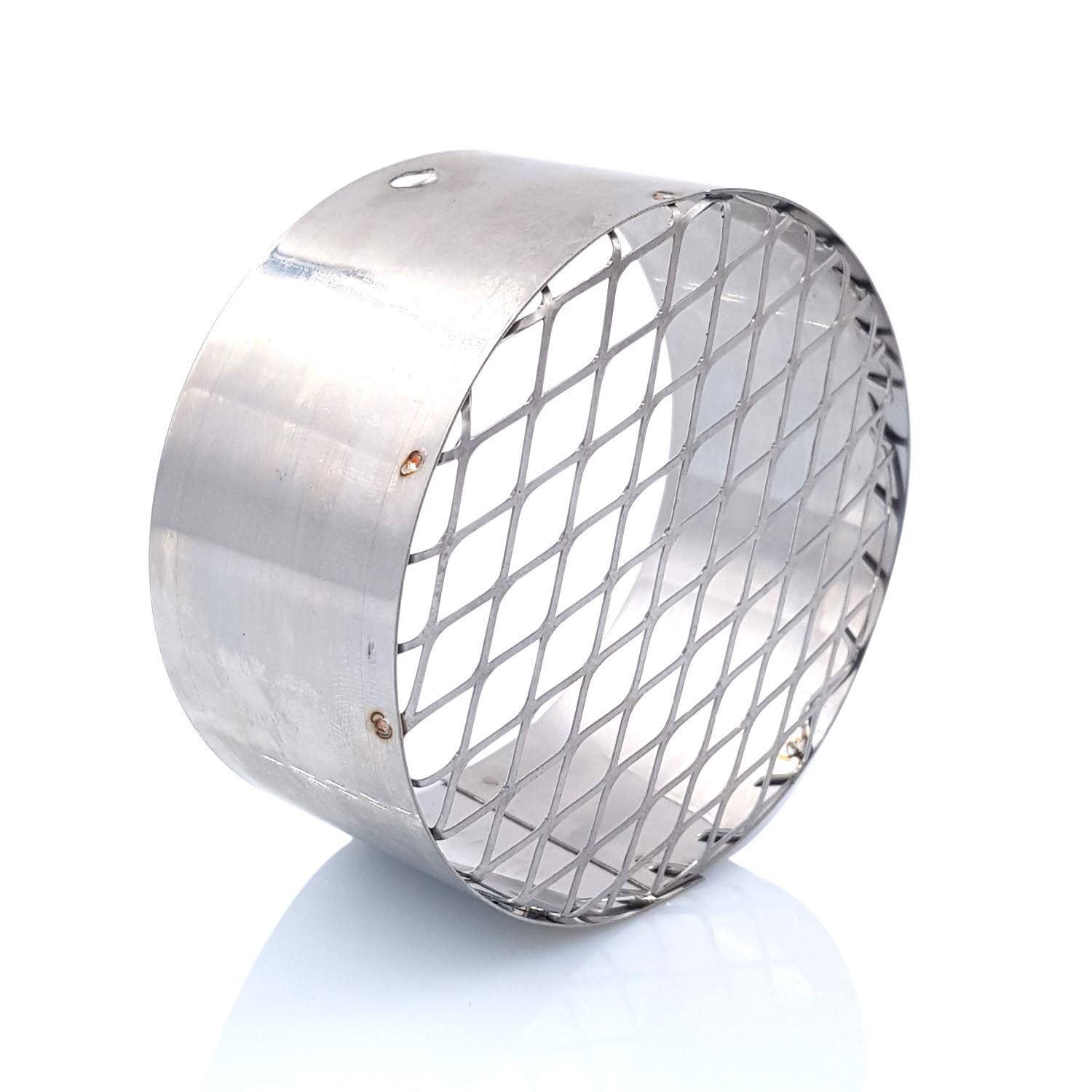 TYGERIX® Horizontal Terminal with Stainless Steel Intrusion Grid Diameter 80 mm Air Intake + Thickness + Resistance, Top