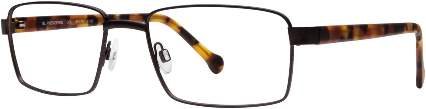 eyeOs Model 'El Presidente', Photochromic Bifocal Readers, Transition from Clear Indoors to Sunglass Outdoors, Rectangular Metal, Anti Glare