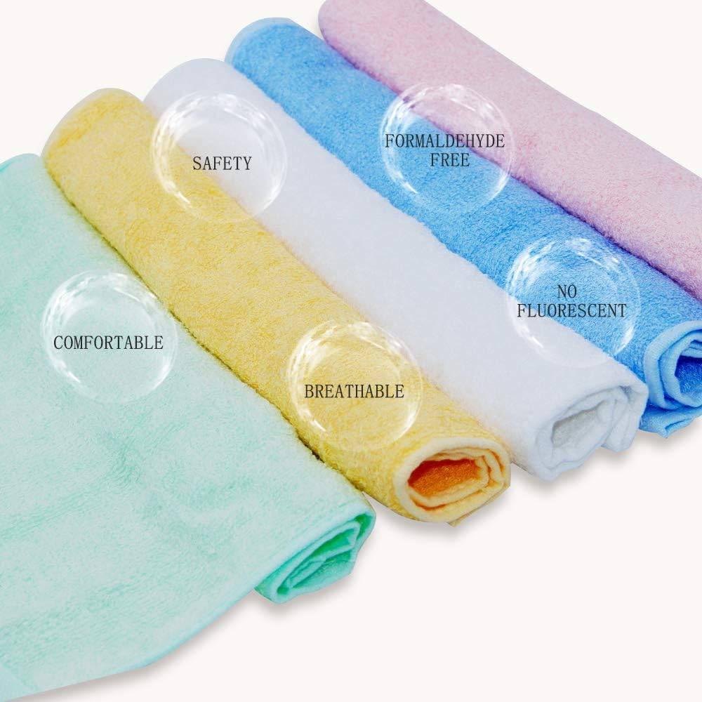 HOPAI Washcloths Bamboo Towel Set 10 Pack for Bathroom-Hotel-Spa-Kitchen Multi-Purpose Fingertip Towels & Face Cloths 10'' x 10'' (Multi - 1): Kitchen & Dining